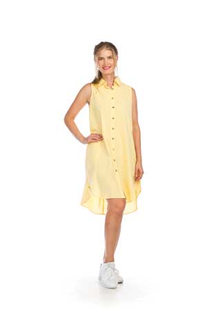 PD-16619 - BUTTON FRONT COLLARED ALINE DRESS WITH POCKETS - Colors: AS SHOWN - Available Sizes:XS-XXL - Catalog Page:35 